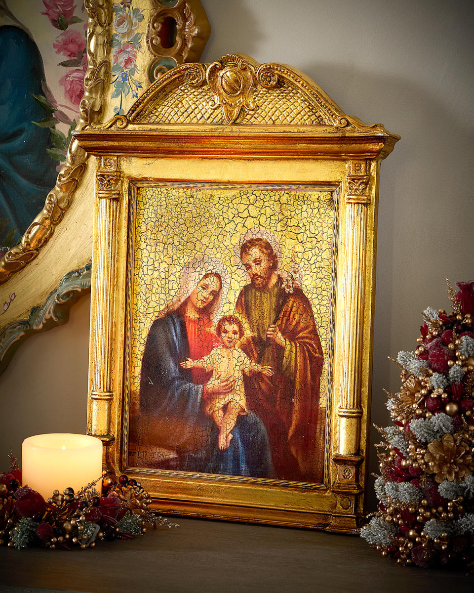 Holy Family Print with Tabernacle Frame